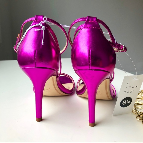 A new day Kayce Metallic Pink Open Toe High Heels - Picture 5 of 8